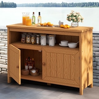 Moasis 44" Outdoor Sideboard Patio Console Table with Storage Cabinet ...